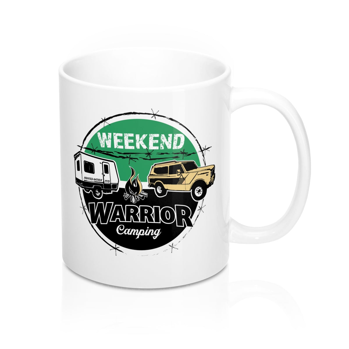 WEEKEND WARRIOR RETRO ART MUG